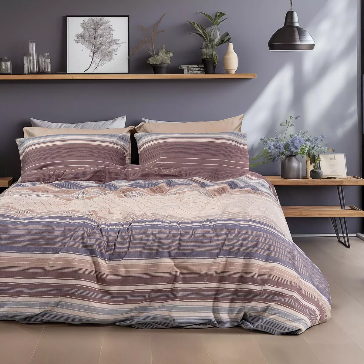 Φωτογραφία προϊόντος: Beauty Home Σετ σεντόνια φανελένια υπέρδιπλα Dali Art 12332 240x260 Μπεζ