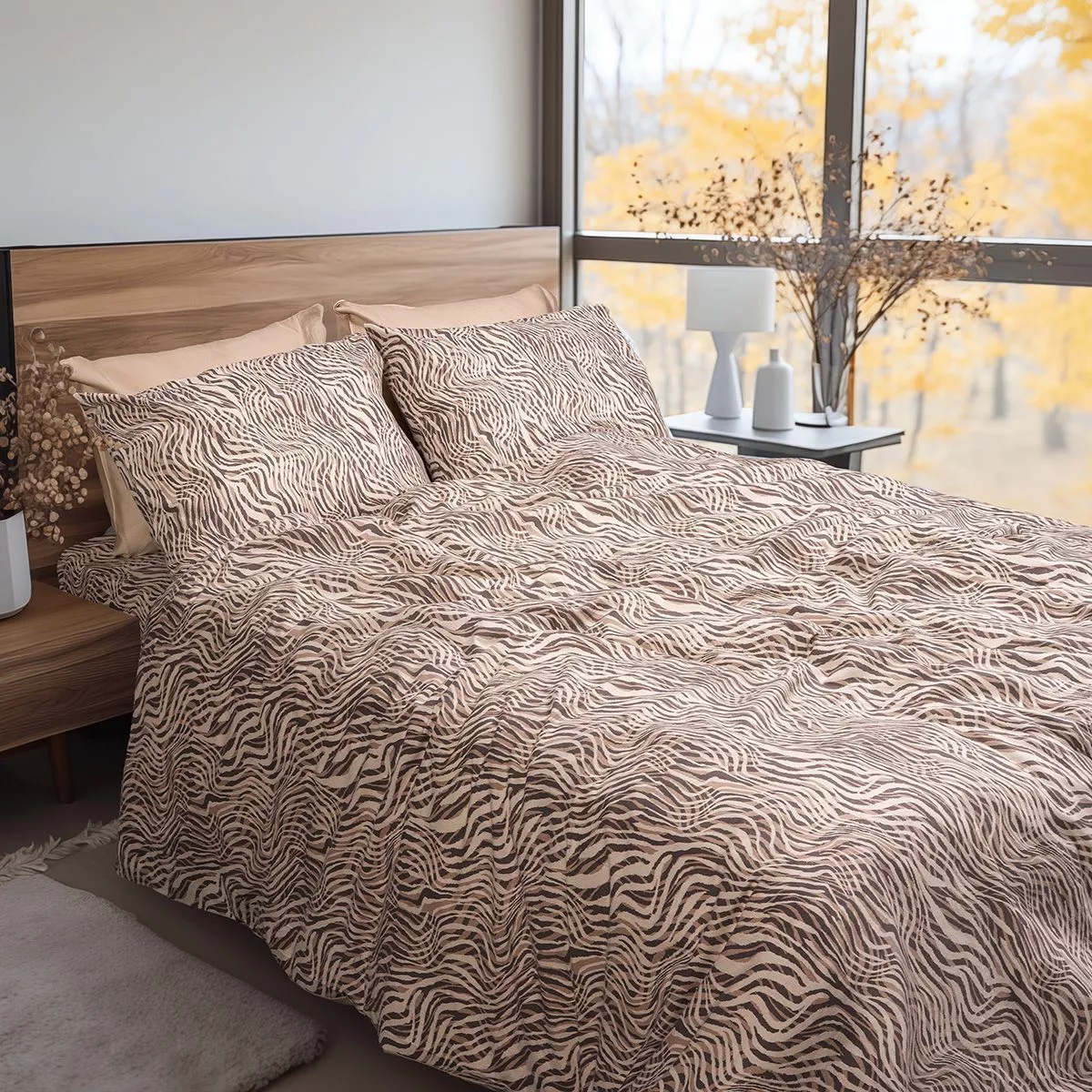 Φωτογραφία προϊόντος: Beauty Home Σετ σεντόνια φανελένια υπέρδιπλα Matisse Art 12335 240x260 Μπεζ
