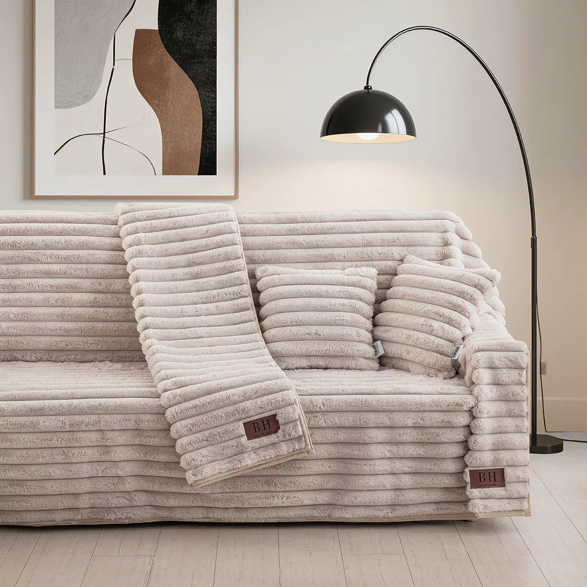 Φωτογραφία προϊόντος: Beauty Home Γούνινο ριχτάρι Τριθέσιο Stripe Art 8725 180x300 Μπεζ