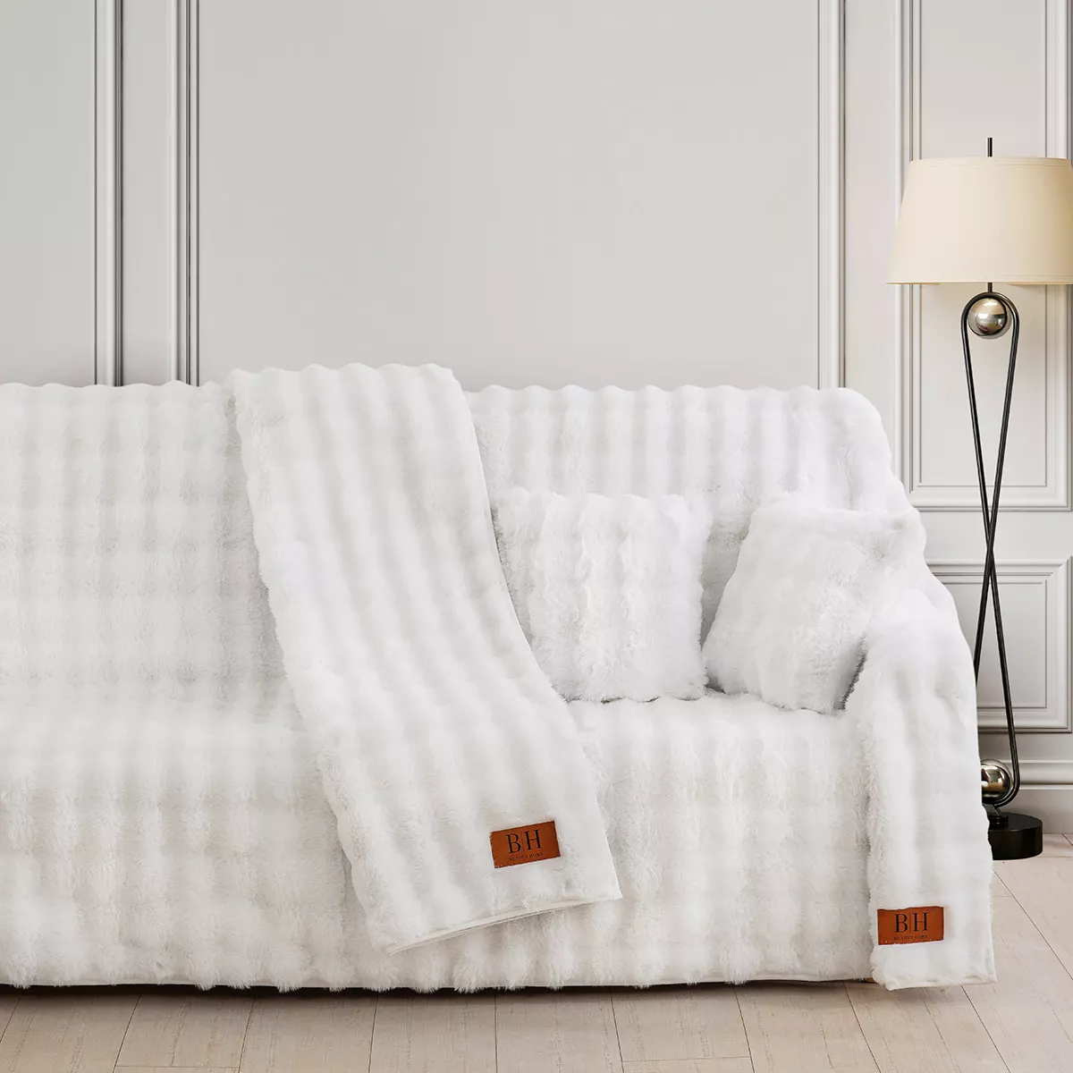 Φωτογραφία προϊόντος: Beauty Home Γούνινο ριχτάρι Διθέσιο Pop Art 8724 180x250 Λευκό