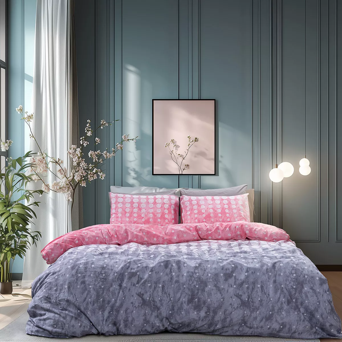 Φωτογραφία προϊόντος: Beauty Home Σετ σεντόνια μονά Glory Art 12372 170x265 Ροζ,Γκρι
