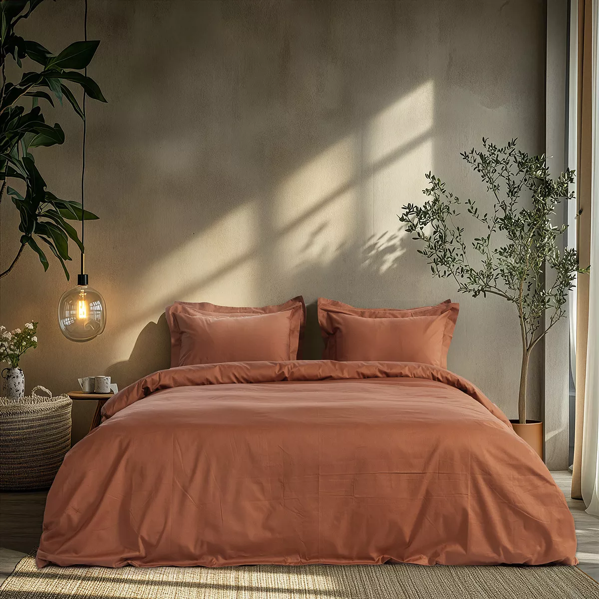 Φωτογραφία προϊόντος: Beauty Home Σετ παπλωματοθήκη υπέρδιπλη Art 1700 Harmony 230x250 Μόκα