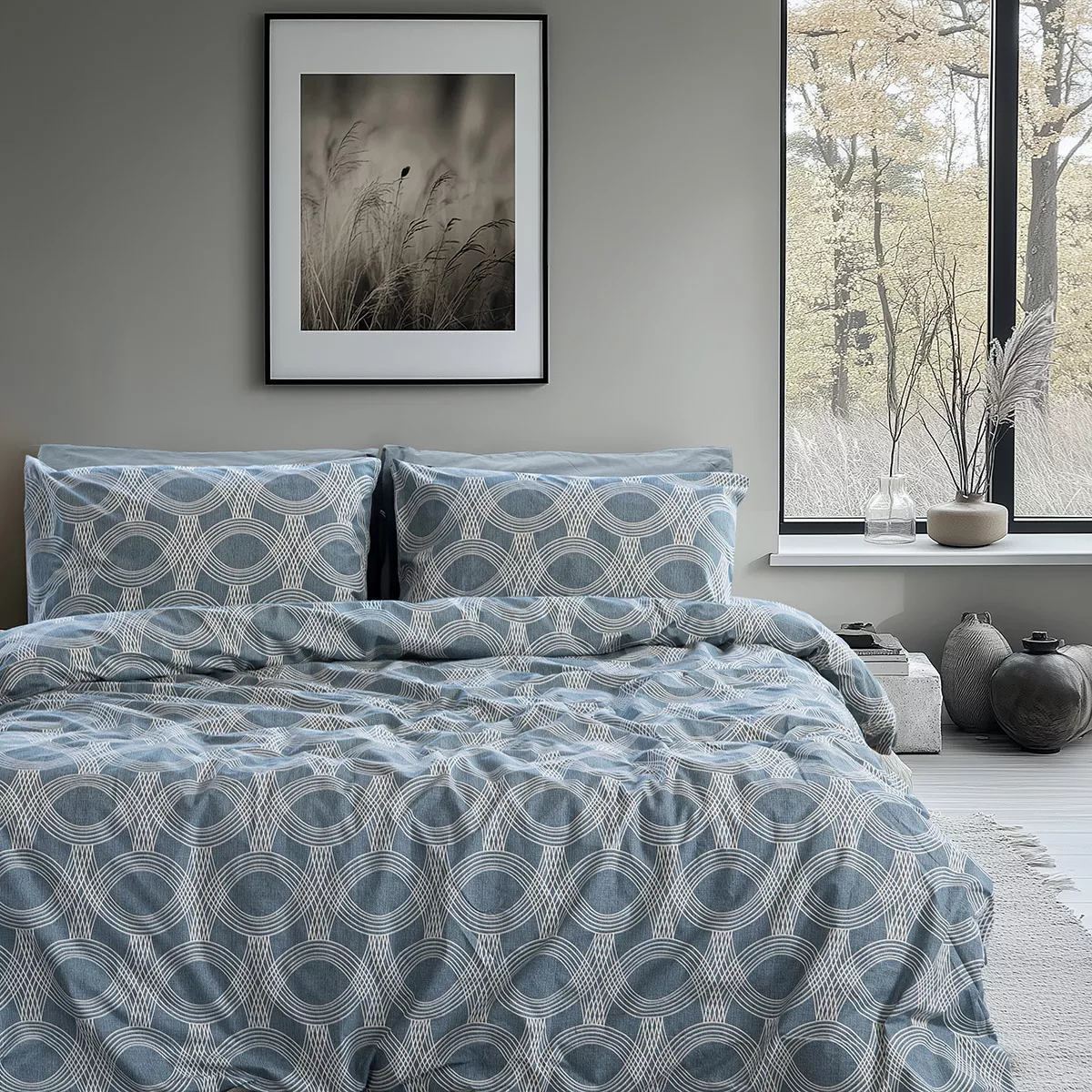 Φωτογραφία προϊόντος: Beauty Home Σετ σεντόνια μονά με λάστιχο Glory Art 12379 110x200+32 Μπλε