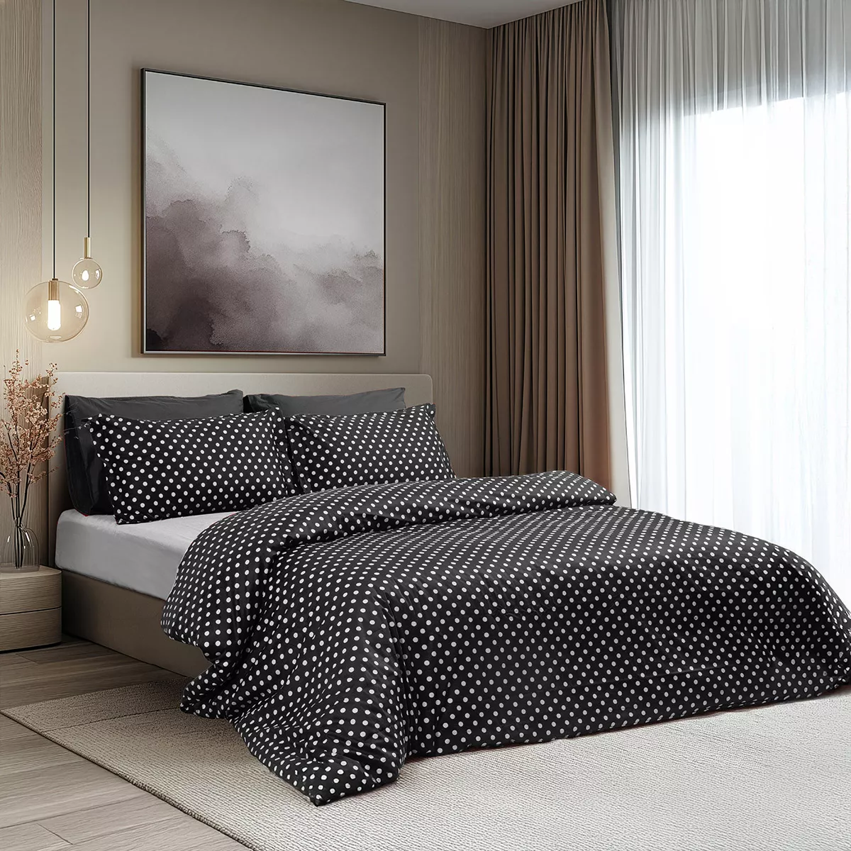 Φωτογραφία προϊόντος: Beauty Home Σετ παπλωματοθήκη υπέρδιπλη Art 10101 Fancy 230×250 Μαύρο