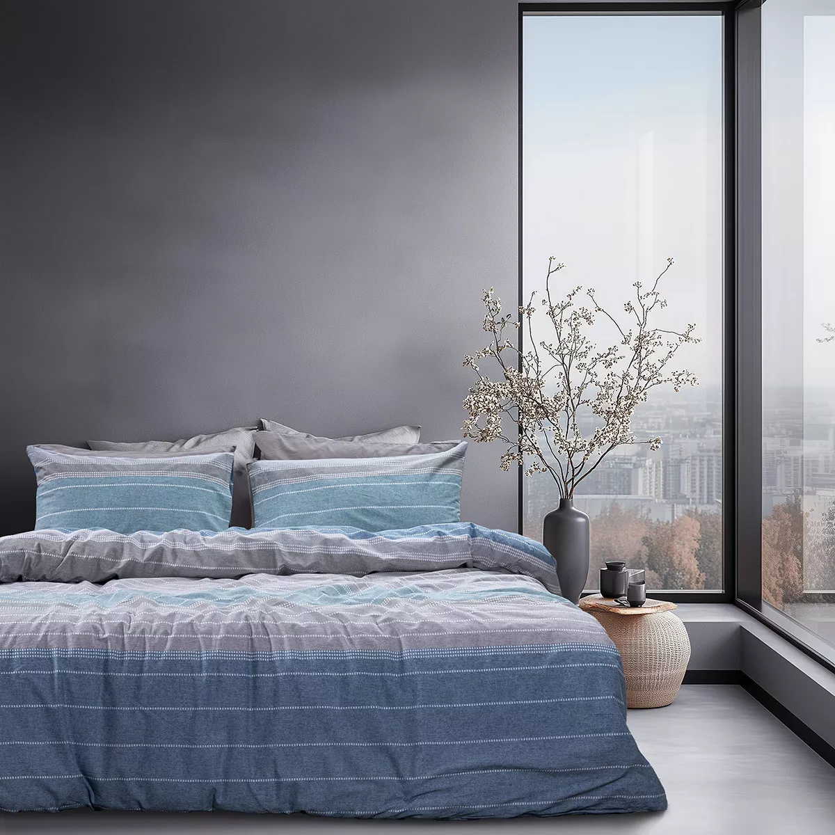 Φωτογραφία προϊόντος: Beauty Home Σετ πάπλωμα υπέρδιπλο Glory Art 12373 220x240 Γκρι,Μπλε