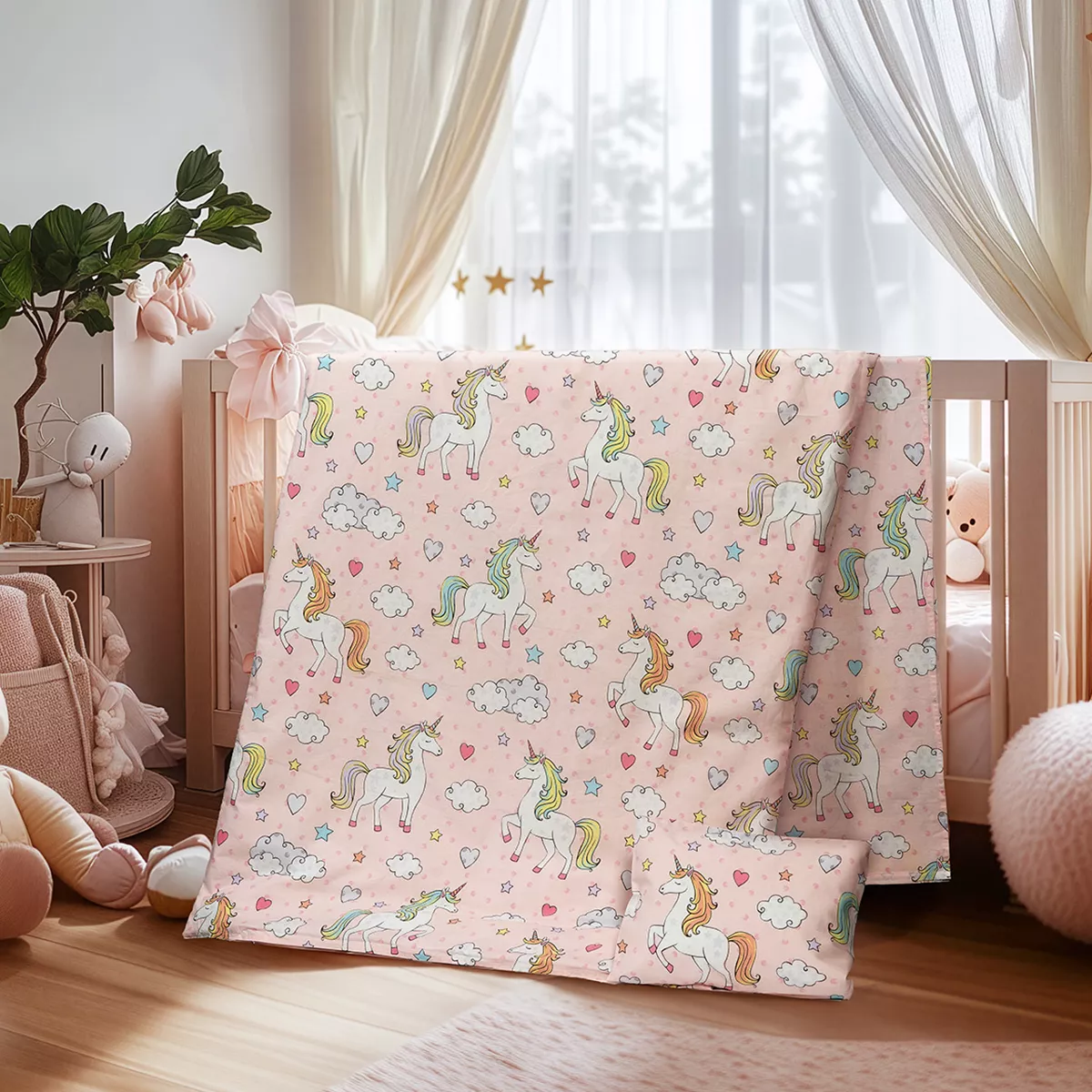Φωτογραφία προϊόντος: Beauty Home Σετ σεντόνια βρεφικά Bloom Art 6328 120x170 Ροζ