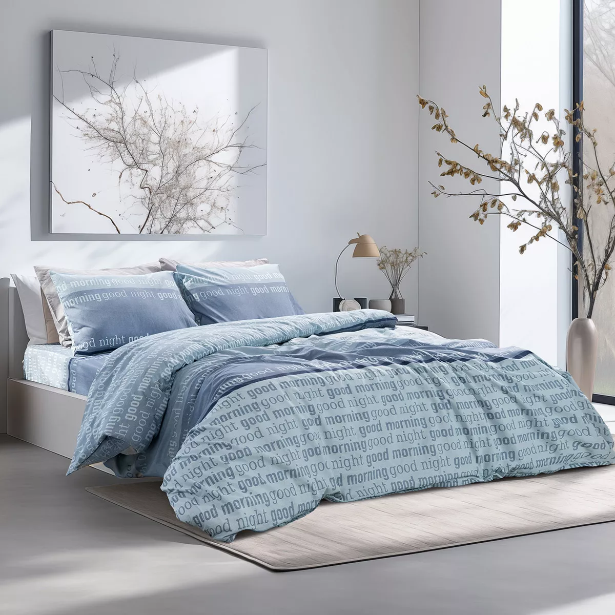 Φωτογραφία προϊόντος: Beauty Home Σετ σεντόνια μονά Glory Art 12366 170x265 Βεραμάν,Μπλε