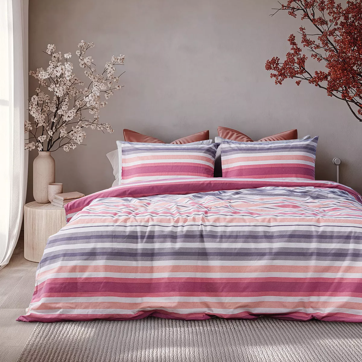 Φωτογραφία προϊόντος: Beauty Home Σετ σεντόνια μονά Moments Art 12562 170x260 Ροζ,Γκρι