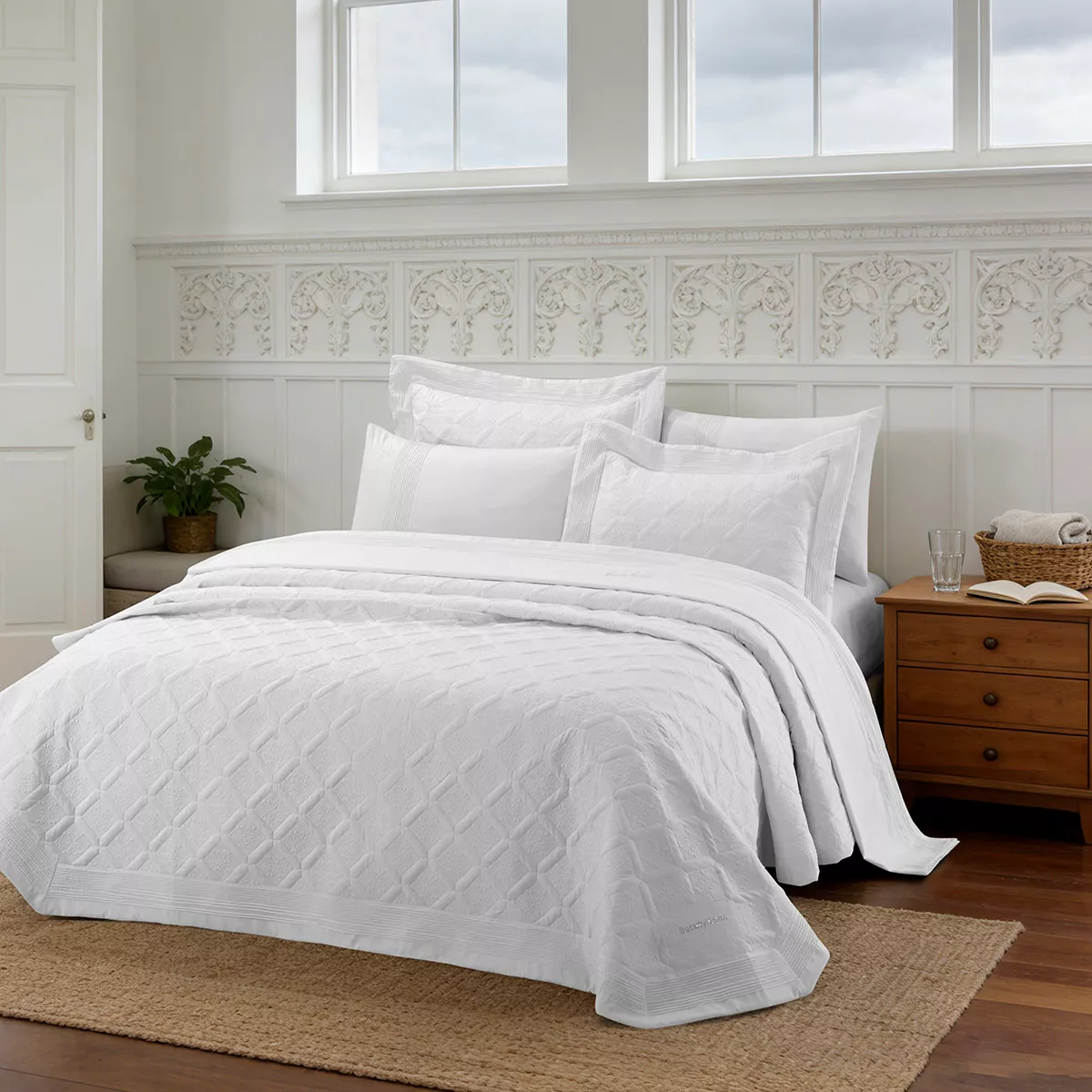 Φωτογραφία προϊόντος: Beauty Home Σετ κουβερλί υπέρδιπλο 3τμχ Promise Art 12507 230x250 Λευκό