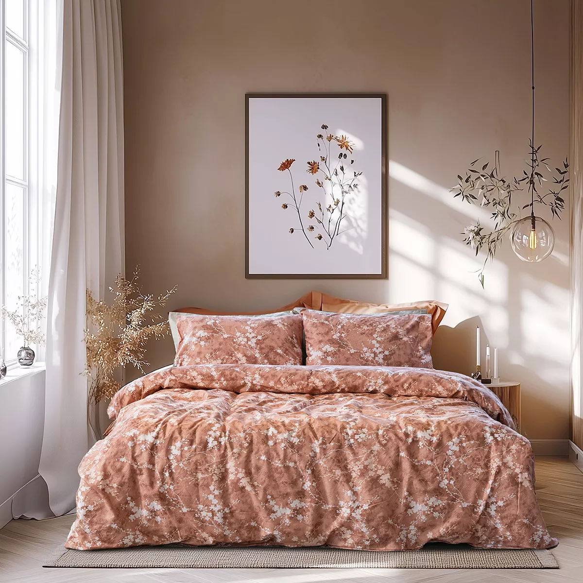 Φωτογραφία προϊόντος: Beauty Home Σετ παπλωματοθήκη υπέρδιπλη Glory Art 12376 230x250 Κεραμιδί