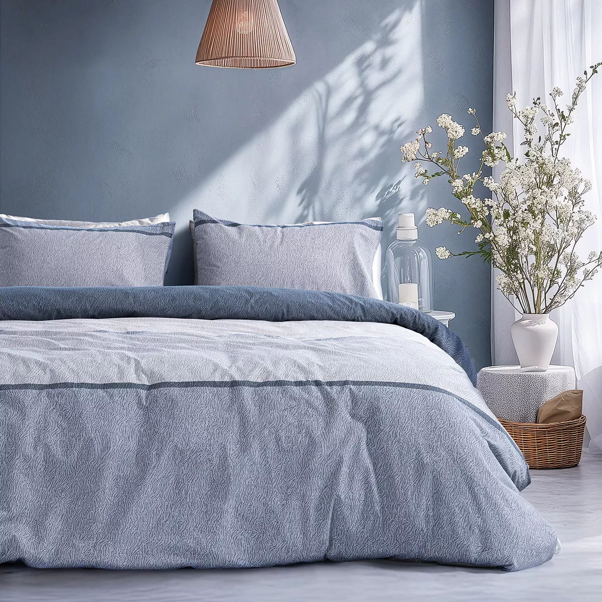 Φωτογραφία προϊόντος: Beauty Home Σετ Πάπλωμα υπέρδιπλο Moments Αrt 12566 220x240 Σιέλ,Γκρι