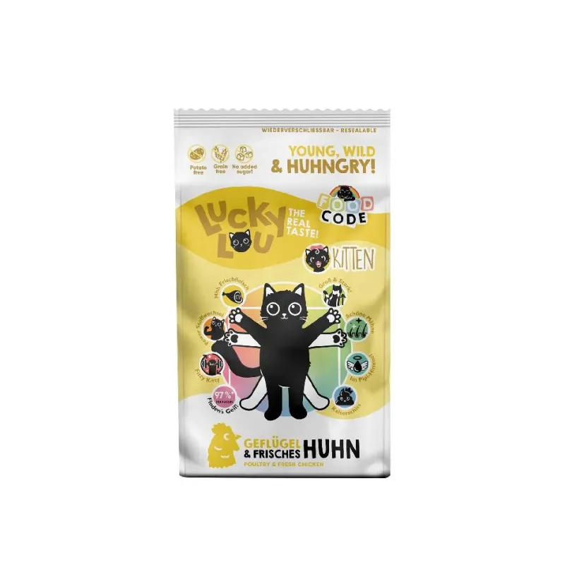 Φωτογραφία προϊόντος: Lucky Lou Food Code Kitten Πουλερικά & Φρέσκο Κοτόπουλο 340 gr