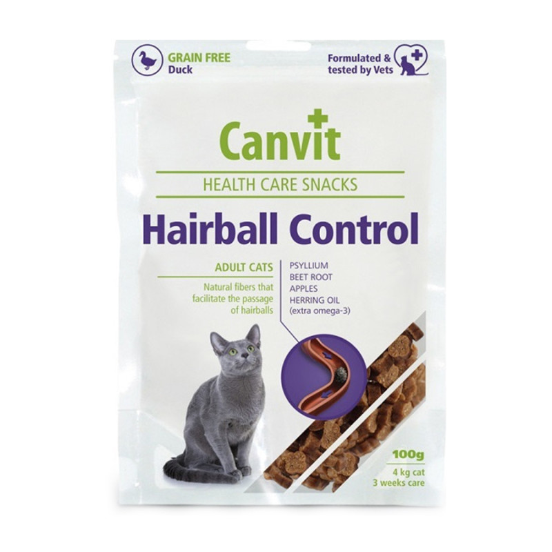 Φωτογραφία προϊόντος: Λιχουδιές Canvit Hairball Snack Cat 100g