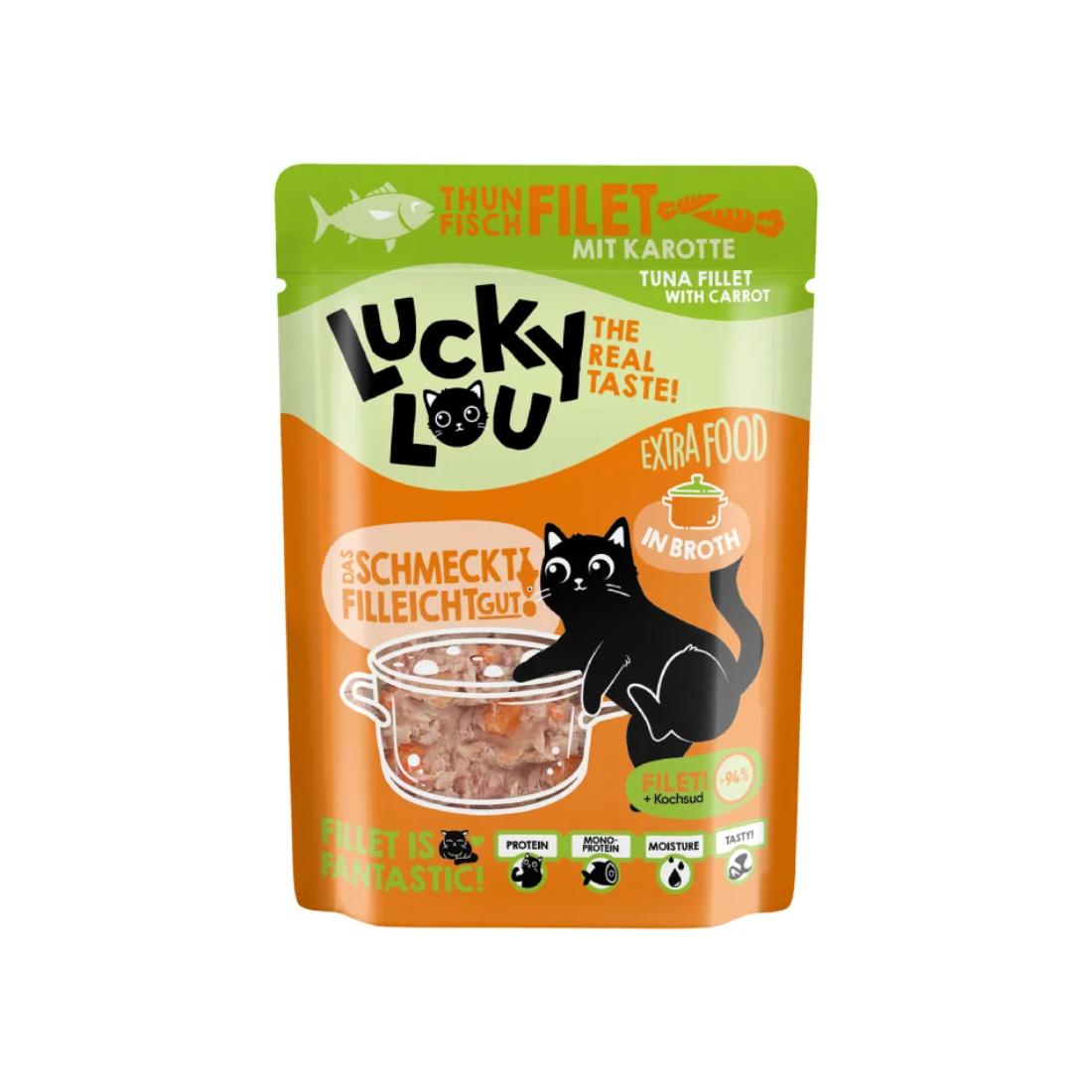 Φωτογραφία προϊόντος: Lucky Lou ExtraFood Φιλέτο Τόνου με Καρότο (Σε Ζωμό) Φακελάκι 70gr