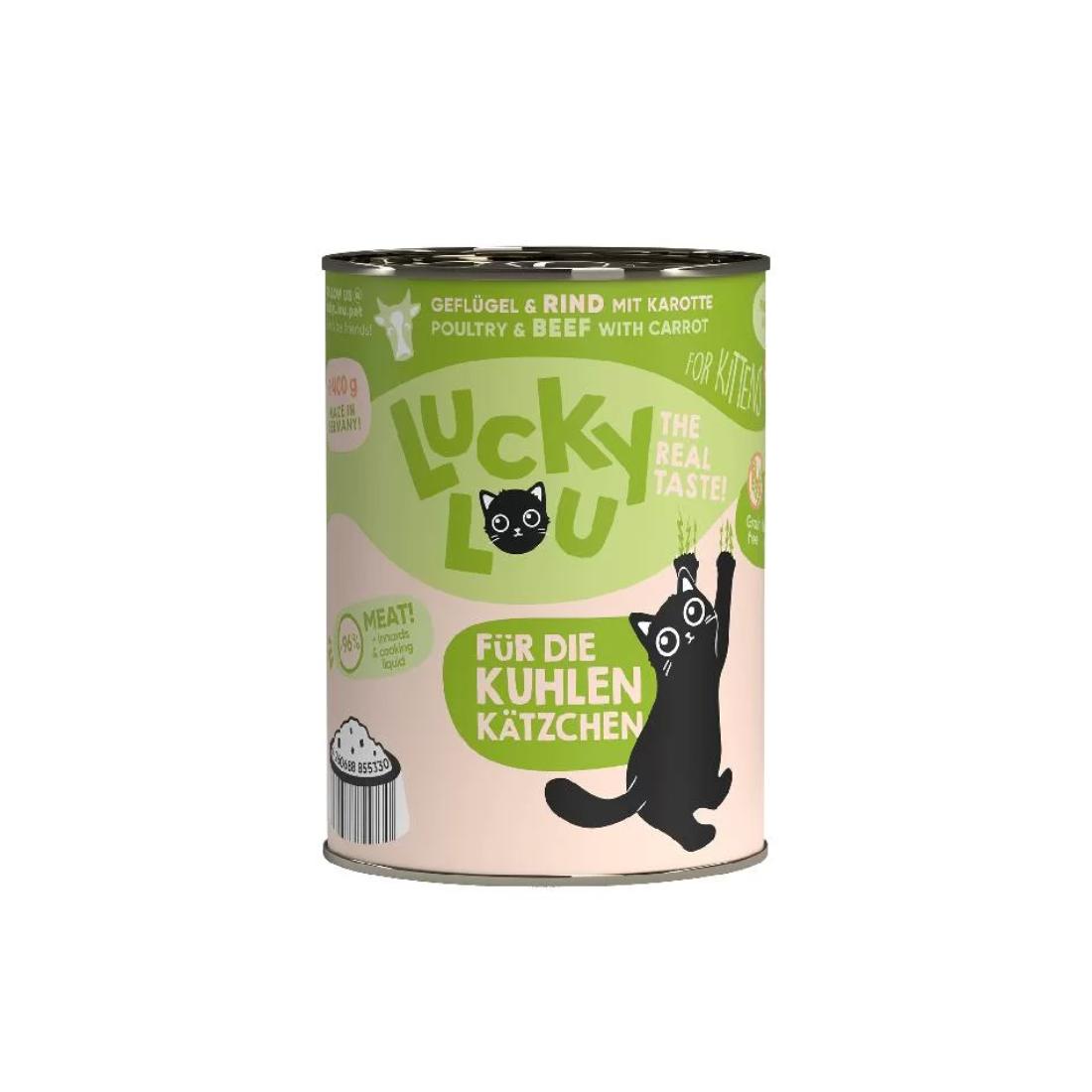 Φωτογραφία προϊόντος: Lucky Lou LifeStage Kitten Πουλερικά & Βοδινό Κονσ. 400 gr