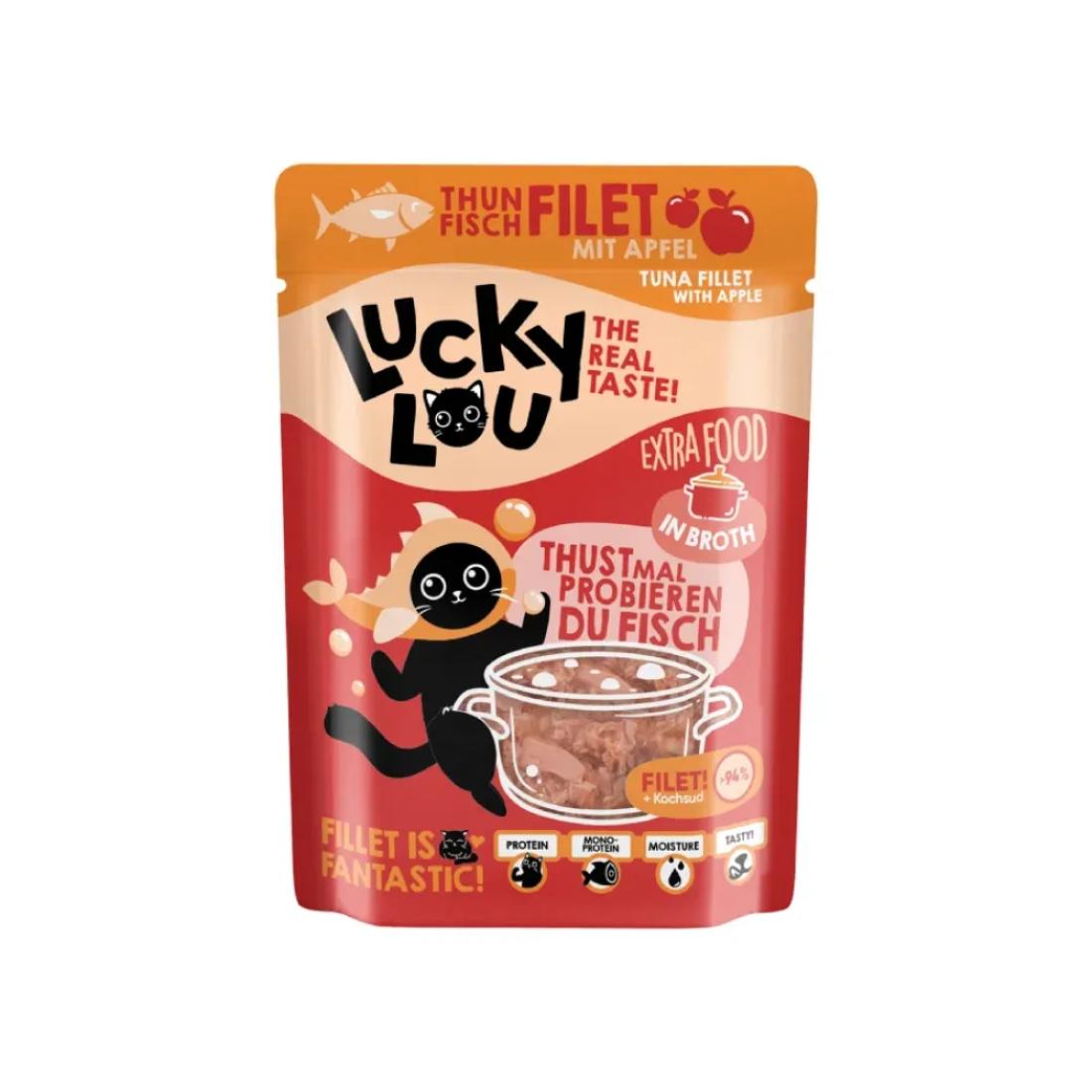 Φωτογραφία προϊόντος: Lucky Lou ExtraFood Φιλέτο Τόνου με Μήλο (Σε Ζωμό) Φακελάκι 70gr