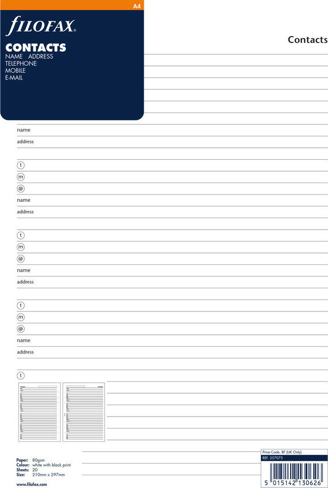 Φωτογραφία προϊόντος: FILOFAX ΑΝΤΑΛΛΑΚΤΙΚΕΣ ΚΟΛΛΕΣ Α4 ΡΙΓΕ ΔΙΕΥΘΥΝΣΕΙΣ