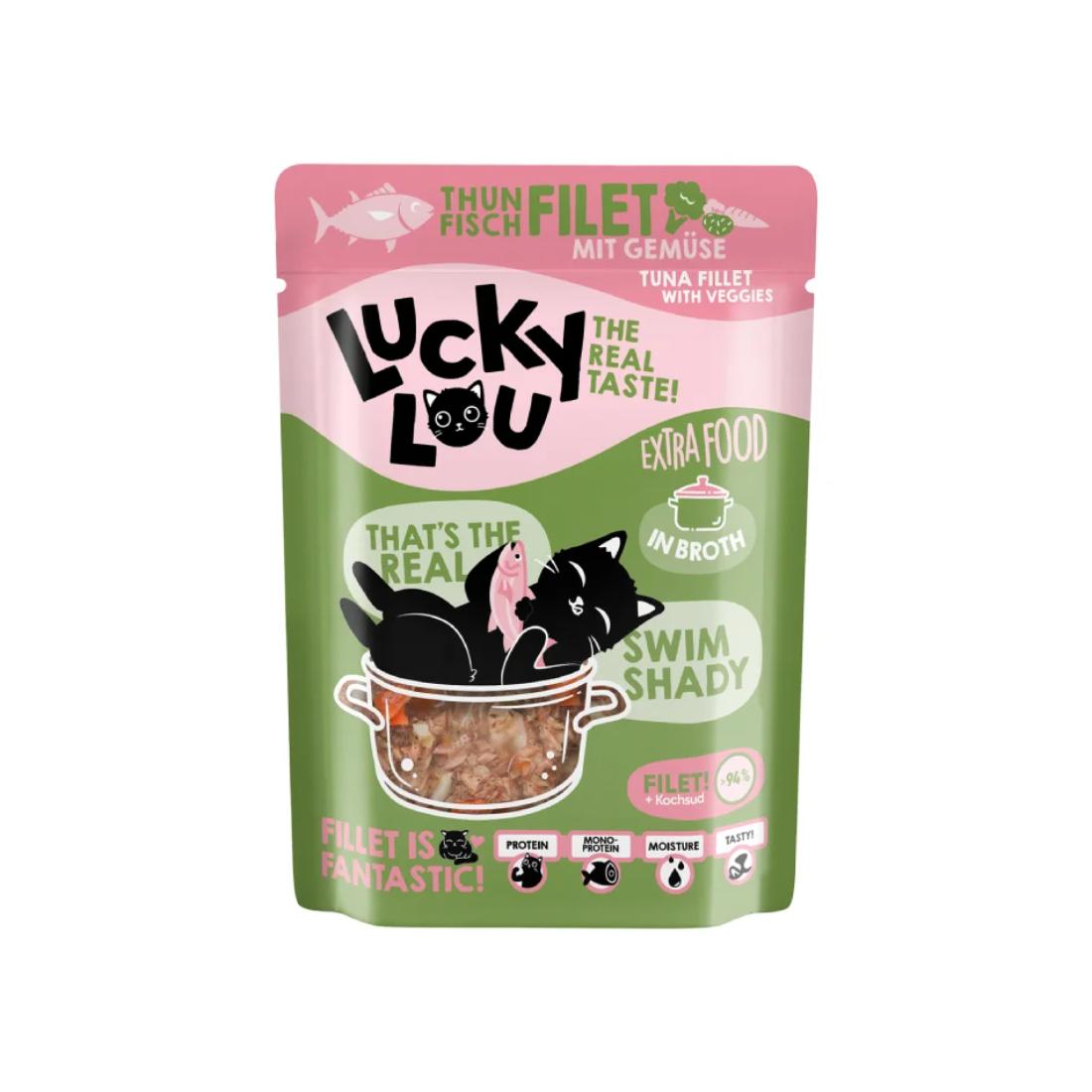 Φωτογραφία προϊόντος: Lucky Lou ExtraFood Φιλέτο Τόνου με Λαχανικά (Σε Ζωμό) Φακελάκι 70gr
