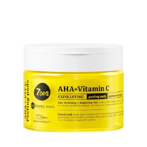 Φωτογραφία προϊόντος: 7DAYS Exfoliating, Brightening Peeling Pads AHA + Vitamin C 150ml