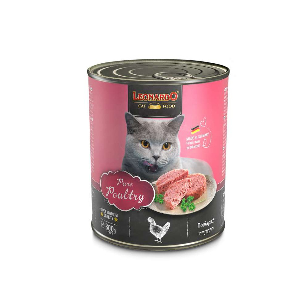 Φωτογραφία προϊόντος: LEONARDO ΚΟΝΣΕΡΒΑ ΓΑΤΑΣ POULTRY 800G