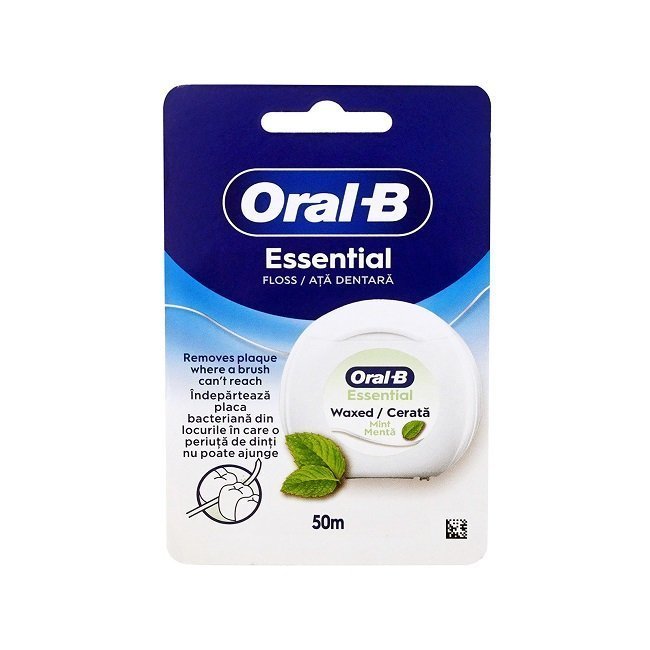Φωτογραφία προϊόντος: Oral B Essential Floss Κηρωμένο Οδοντικό Νήμα Μέντα 50m