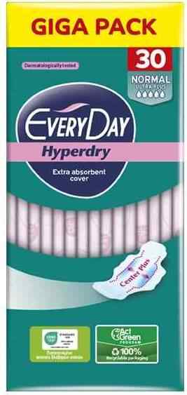 Φωτογραφία προϊόντος: Every Day Ultra Plus Hyperdry Normal Σερβιέτες με Φτερά Giga Pack 30τμχ