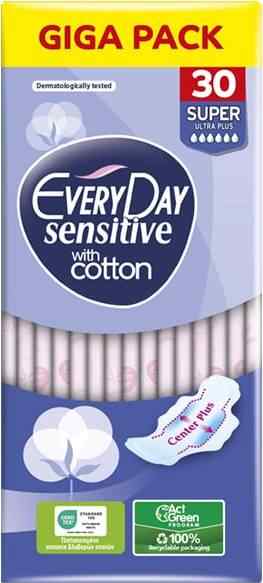 Φωτογραφία προϊόντος: EVERYDAY Every Day Ultra Plus Sensitive Super Σερβιέτες με Φτερά Giga Pack 30τμχ