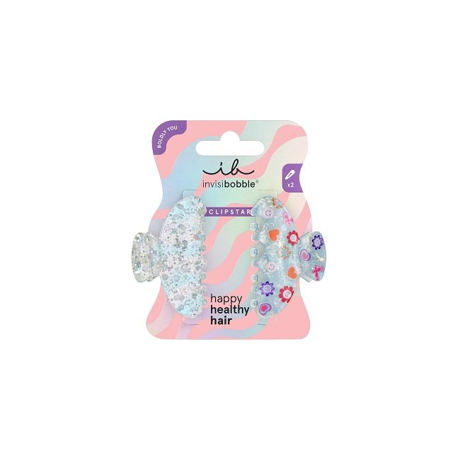 Φωτογραφία προϊόντος: Invisibobble Boldly Clipstar M Cosmic Glow Κλιπ Μαλλιών Σετ 2τμχ
