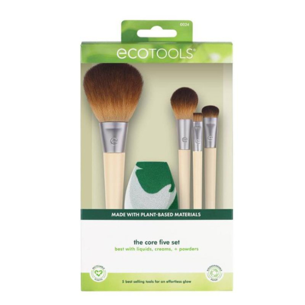 Φωτογραφία προϊόντος: EcoTools Σετ Πινέλα και Σφουγγαράκι Μακιγιαζ Best Basic Core Five Makeup Brush & Sponge Set
