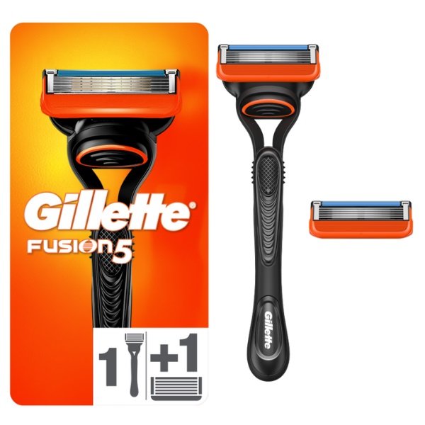 Φωτογραφία προϊόντος: Gillette Fusion5 Ξυραφάκι με 2τμχ Ανταλλακτικές Κεφαλές 5 Λεπίδων και Λιπαντική Ταινία για Ευαίσθητες Επιδερμίδες