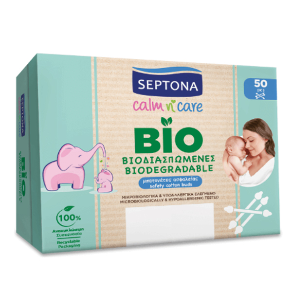 Φωτογραφία προϊόντος: Septona Calm N' Care Βιοδιασπώμενες Μπατονέτες Ασφαλείας 50τμχ