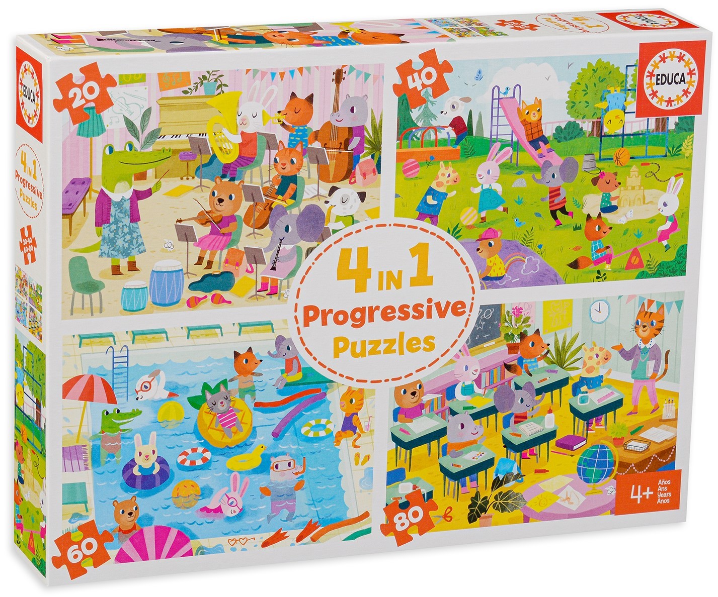 Φωτογραφία προϊόντος: Remoundo 4in1 Progressive Puzzles Day In The School (20,40,60,80 τμχ)