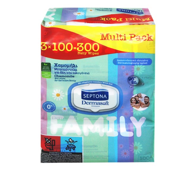 Φωτογραφία προϊόντος: Septona Μωρομάντηλα Dermasoft Family 3x100τμχ