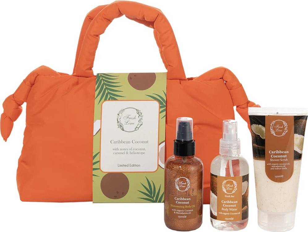 Φωτογραφία προϊόντος: Fresh Line Caribbean Coconut Σετ Περιποίησης Σώματος 4τμχ