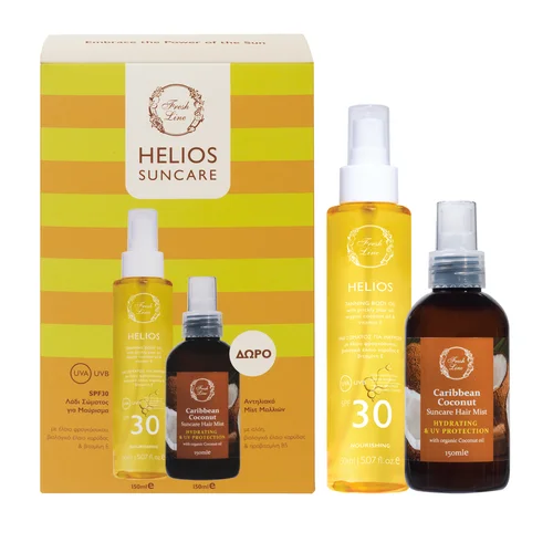 Φωτογραφία προϊόντος: Fresh Line Helios Body Oil SPF30 & Hair Mist Σετ Αντηλιακής Προστασίας 2τμχ
