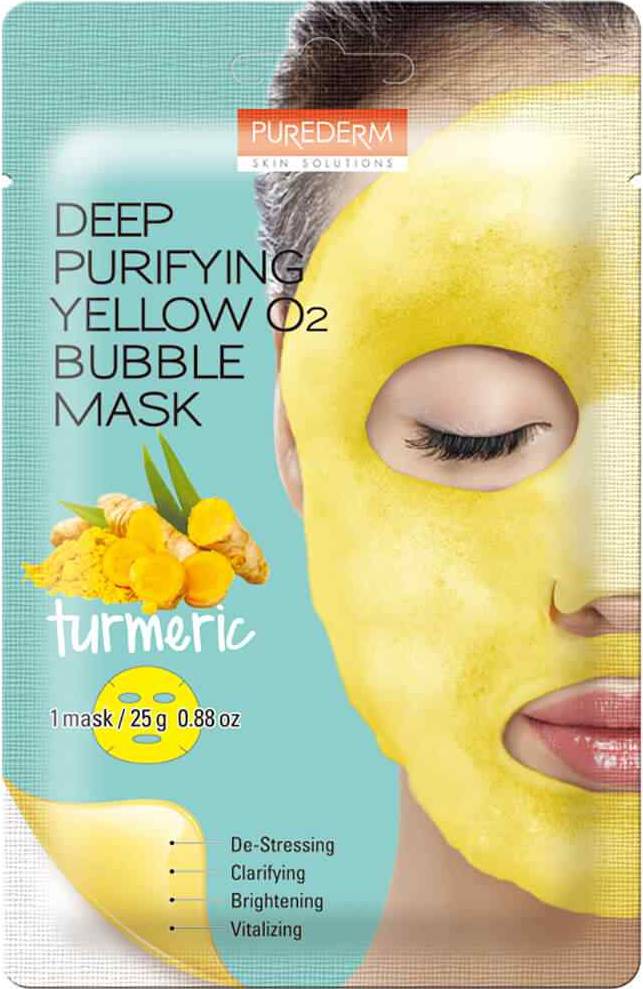 Φωτογραφία προϊόντος: PUREDERM Deep Purifying Yellow O2 Bubble Mask με Κουρκουμά 20g