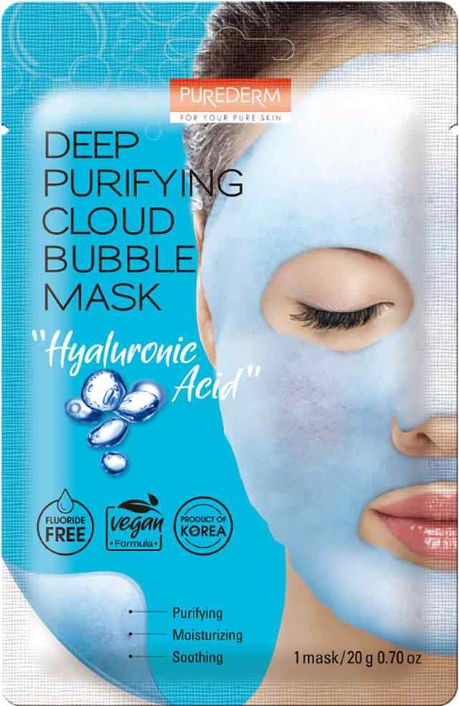 Φωτογραφία προϊόντος: Purederm Deep Purifying Cloud Bubble Mask με Υαλουρονικό Οξύ 20g (PUREDERM)