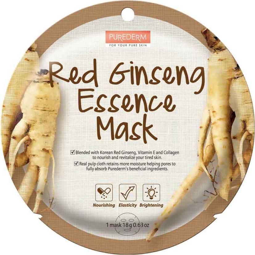 Φωτογραφία προϊόντος: Purederm Red Ginseng Essence Mask Sheet Μάσκα Προσώπου με Κόκκινο Τζίνσενγκ 18g