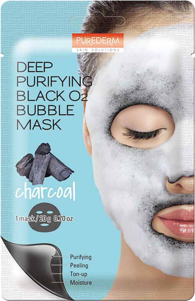 Φωτογραφία προϊόντος: Purederm Deep Purifying Black O2 Bubble Mask Charcoal 20g