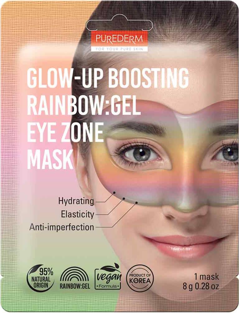 Φωτογραφία προϊόντος: Purederm Glow-Up Boosting Rainbow:Gel Eye Zone Mask Υδρογέλη Μάσκα Ματιών 1τμχ