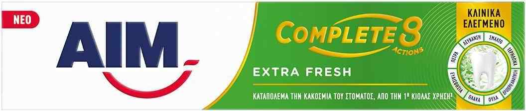 Φωτογραφία προϊόντος: AIM Complete 8 Extra Fresh Οδοντόκρεμα για Ολοκληρωμένη Προστασία 75ml
