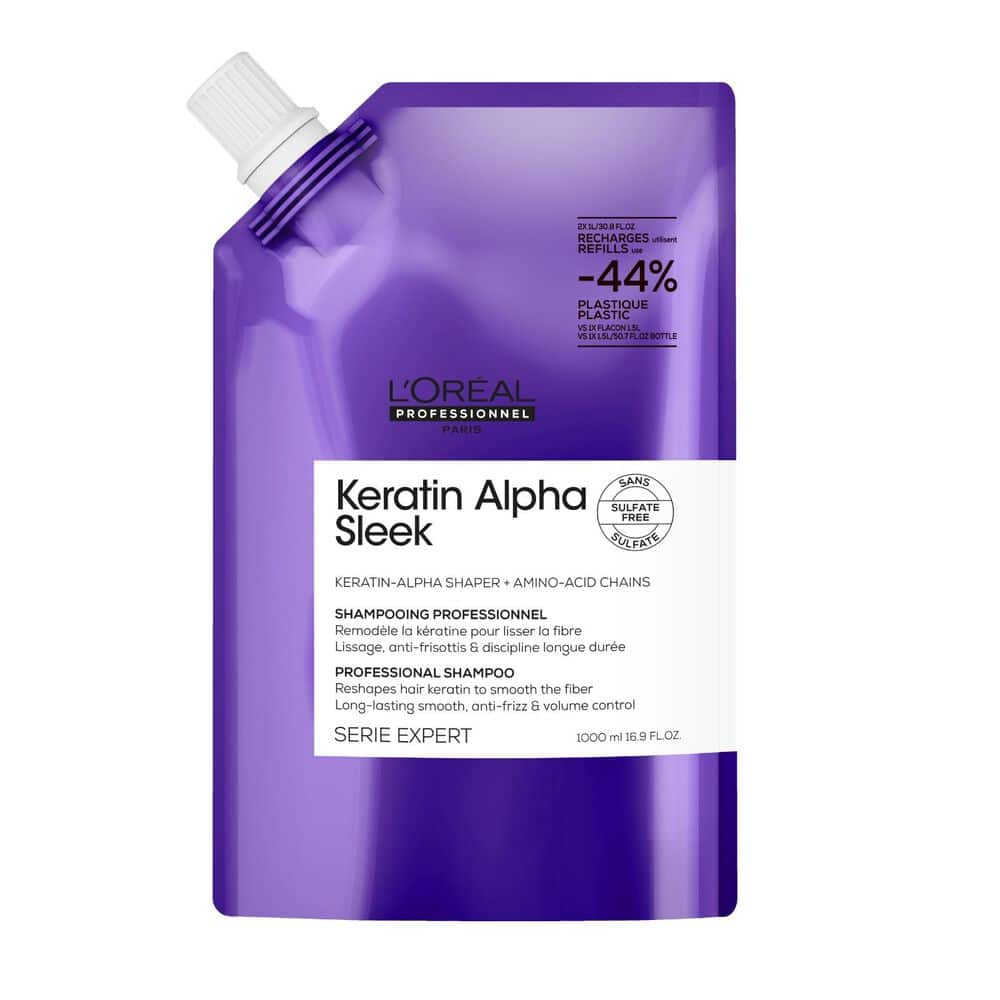 Φωτογραφία προϊόντος: L'Oreal Paris L'Oreal Professionel Keratin Alpha Sleek Shampoo 1000ml Refill