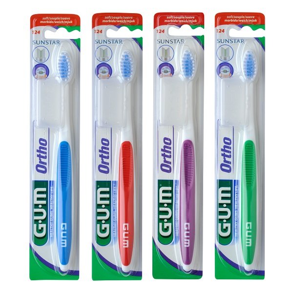 Φωτογραφία προϊόντος: Gum Toohbrush Ortho 124 Μώβ Οδοντόβουρτσα Μαλακή για Ορθοδοντικές Συσκευές, 1 τεμάχιο