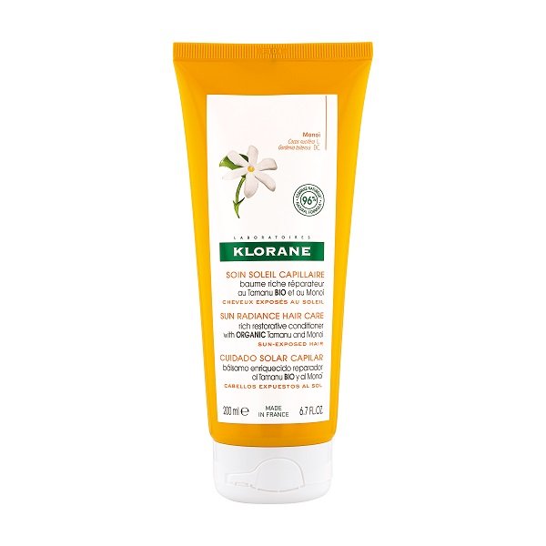 Φωτογραφία προϊόντος: Klorane Sun Radiance Hair Care Μαλακτική Κρέμα Θρέψης και Επανόρθωσης με Βιολογικό Tamanu και Monoï 200ml.