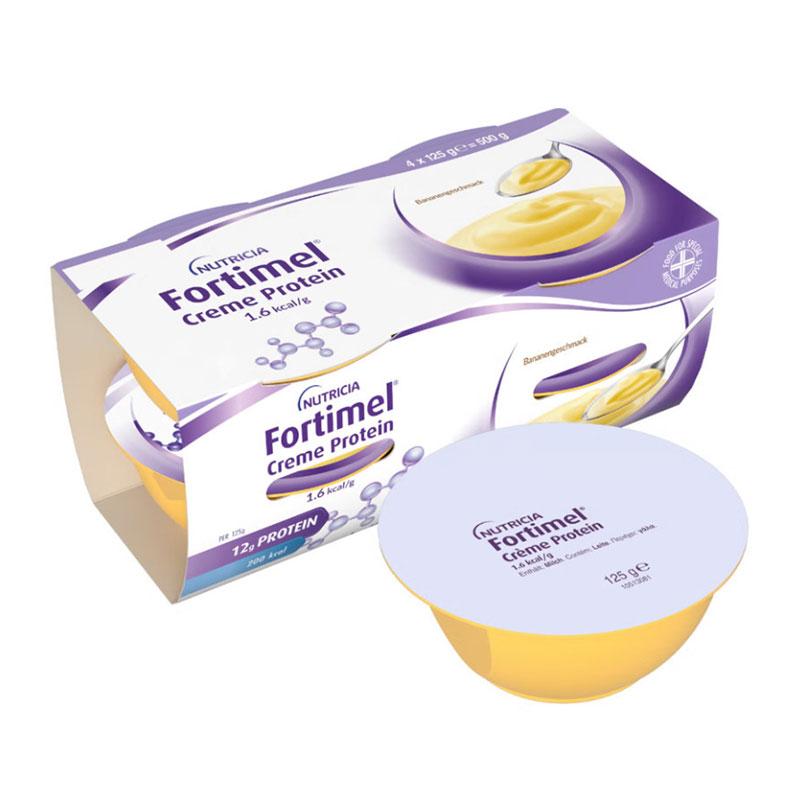 Φωτογραφία προϊόντος: Nutricia Fortimel Cream Protein Ειδικό Συμπλήρωμα Διατροφής Κρέμα με γεύση Μπανάνα 1.6Kcal 4 x 125gr