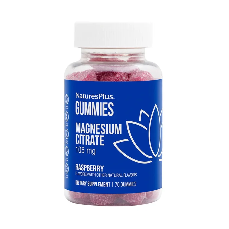 Φωτογραφία προϊόντος: Natures Plus Gummies Magnesium Citrate 105mg Συμπλήρωμα με Μαγνήσιο Κιτρικής Μορφής, Βατόμουρο – 75 ζελεδάκια