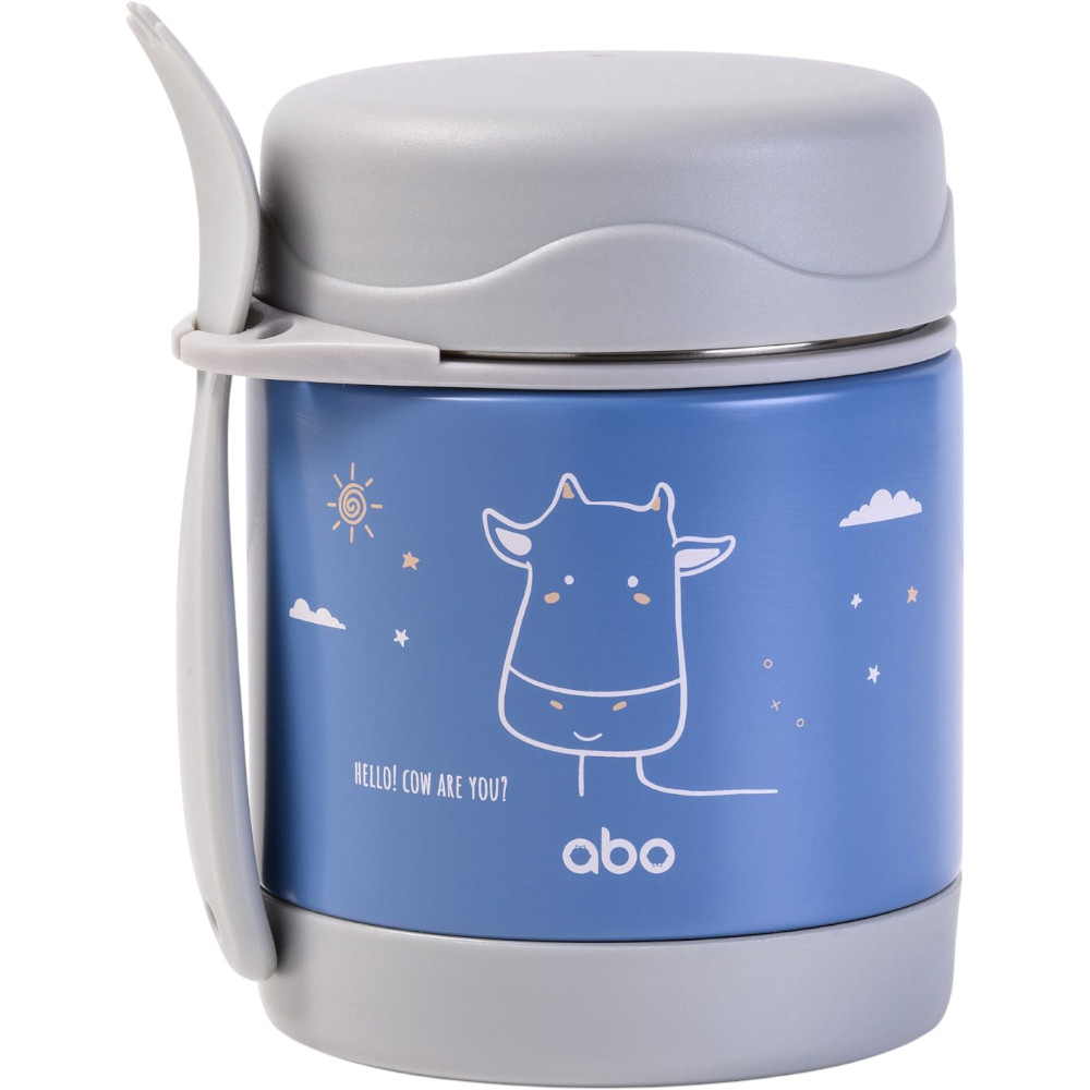 Φωτογραφία προϊόντος: Blue Hello! Cow Are You? Θερμός Φαγητού 300ml με κουταλοπίρουνο, abo