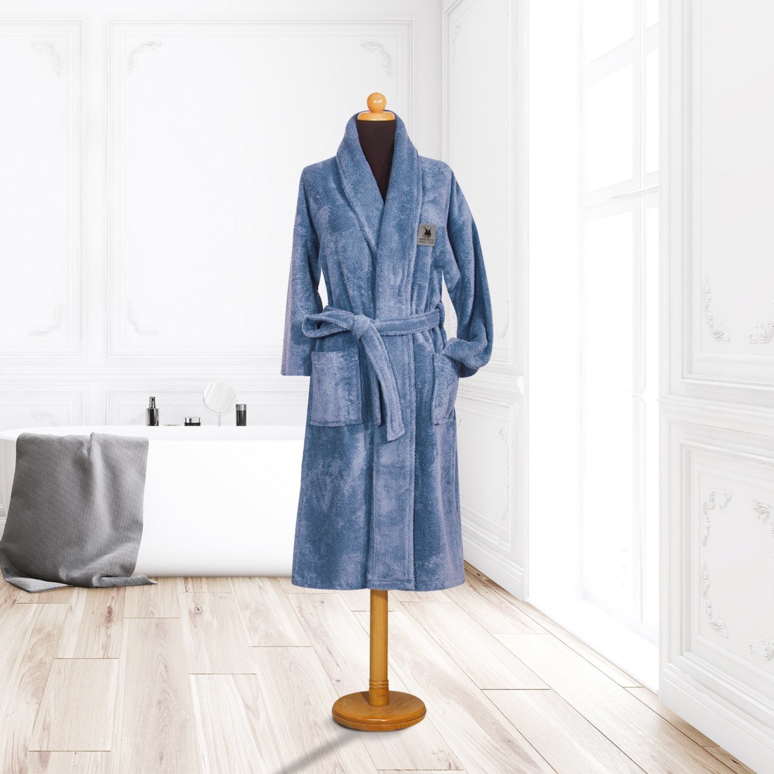 Φωτογραφία προϊόντος: Μπουρνούζι XX-Large Dusty Blue Greenwich Polo Club 3205
