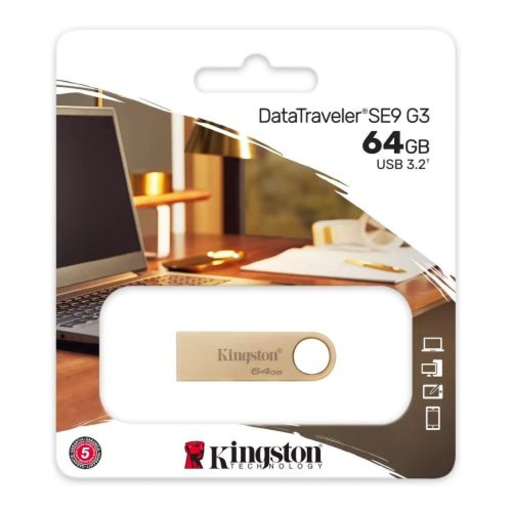 Φωτογραφία προϊόντος: KINGSTON USB Stick Data Traveler DTSE9G3/64GB, USB 3.2, Gold