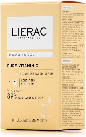 Φωτογραφία προϊόντος: Lierac Radiance Protocol Pure Vitamin C Συγκεντρωμένος Ορός με 20% Καθαρή Βιταμίνη C 30ml & 14 Φακελίσκοι